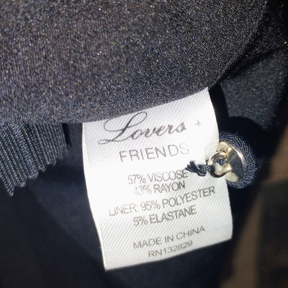 Lovers + Friends Black Mini Sasha Shimmy Dress Small Long Sleeve Size XS - Picture 5 of 6